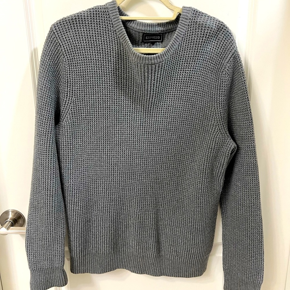 LAST CALL: Express Men’s Gray Wool-Blend Crew Neck Sweater